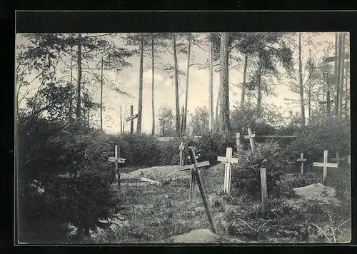 AK Soldatengräber im Wald, Kriegsgräber