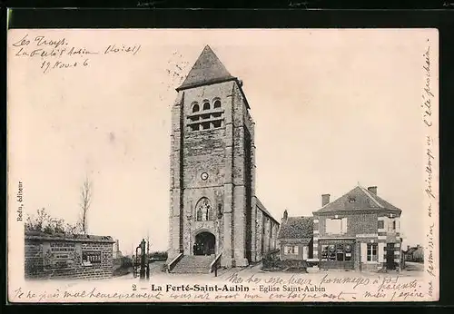AK La Ferte-Saint-Aubin, Eglise Saint-Aubin, facade
