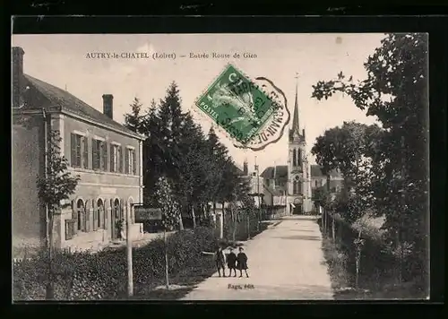 AK Autry-le-Chatel, Entree Route de Gien, l`Eglise