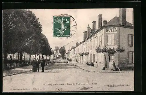 AK Lorris, Place du Mail et route de Sully