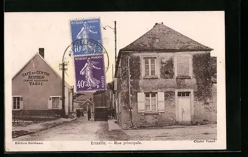 AK Erceville, Rue principale, Cafe du Centre