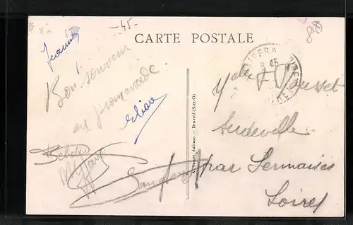 AK Erceville, Rue principale, Cafe du Centre