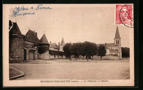 AK Huisseau-sur-Maues, Le Chateau et l`Eglise