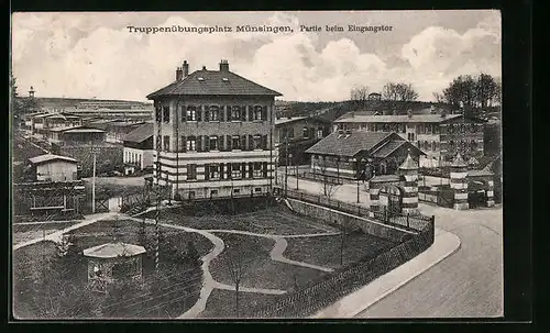 AK Münsingen, der Truppenübungsplatz, Anlagen am Eingangstor