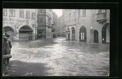 AK Nürnberg, Hochwasser-Katastrophe vom 05. Febr. 1909, Blick in die Tucherstrasse