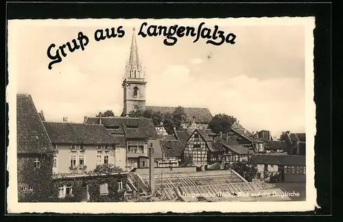 AK Langensalza in Thür., Blick auf die Bergkirche