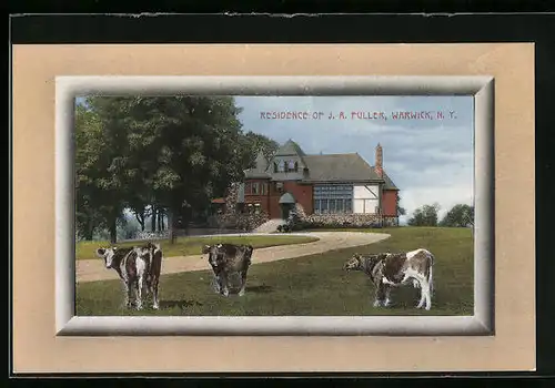 AK Warwick, NY, Residence of J. A. Fuller, Cows