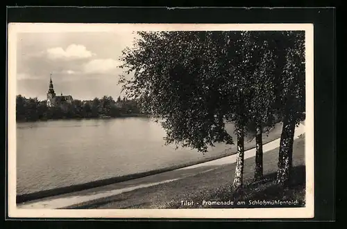 AK Tilsit, Promenade am Schlossmühlenteich