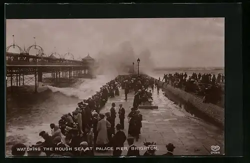 AK Brighton, Watching the rough sea at Palace Pier