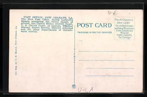 AK New Orleans, LA, at the Post Office