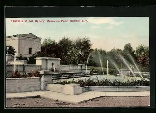 AK Buffalo, NY, Fountain at Art gallery at Delaware Park