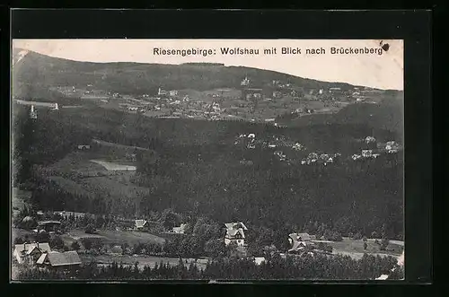 AK Wolfshau, Blick nach Brückenberg