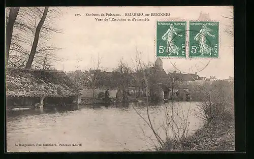 AK Briarres-sur-Essonnes, Vues de l`Essonnes et d`ensemble