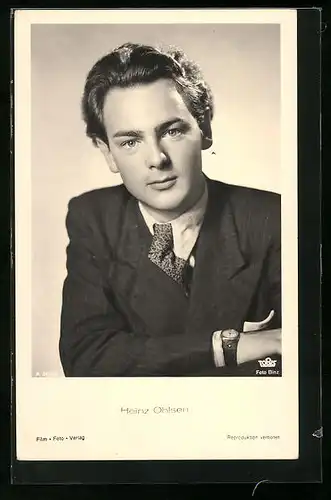 AK Schauspieler Heinz Ohlsen charmant im Jackett
