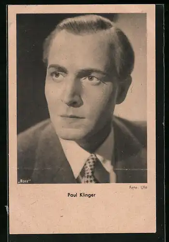 AK Schauspieler Paul Klinger mit zurückgekämmtem Haar