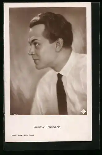 AK Schauspieler Gustav Fröhlich elegant mit Krawatte im Hemd