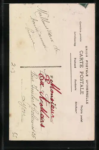 AK junge Briefträgerin stellt einen Glückwunschbrief zu