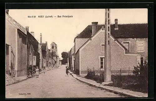 AK Auxy, Rue Principale, vue sur l`Eglise
