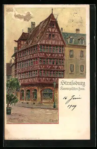 Künstler-AK Franz Xaver Hoch: Strassburg i. E., Kammerzellsches Haus