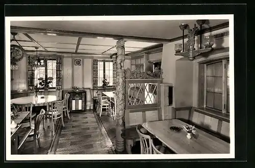 AK Anhausen, das Gasthaus zum Adler, in der Gaststube