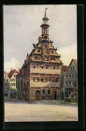 Künstler-AK Esslingen a. N., Das alte Rathaus
