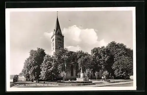 AK Welzheim, Partie am Kirchplatz
