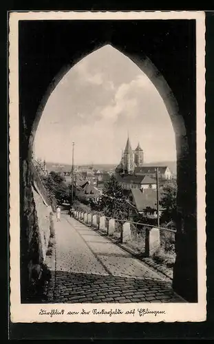 AK Esslingen a. N., Durchblick von der Neckarhalde auf den Ort