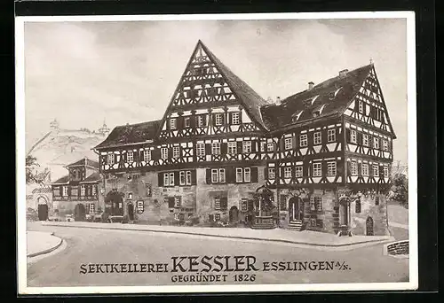 AK Esslingen a. N., Sektkellerei Kessler