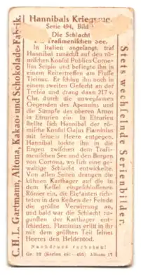 Sammelbild Hamburg-Altona, Kakao- u. Schokolade-Fabrik C. H. L. Gartmann, Die Schlacht am Trasimenischen See