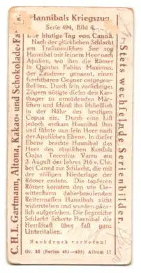 Sammelbild Hamburg-Altona, Kakao- u. Schokolade-Fabrik C. H. L. Gartmann, Cannä, Der blutige Tag von Cannä