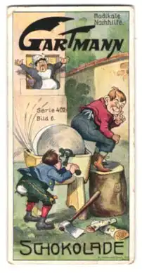Sammelbild Hamburg-Altona, Kakao- u. Schokolade-Fabrik C. H. L. Gartmann, Lustige Bubenstreiche, Radikale Nachhilfe