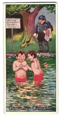 Sammelbild Hamburg-Altona, Kakao- u. Schokolade-Fabrik C. H. L. Gartmann, Der Schutzmann, Zwei Gefangene