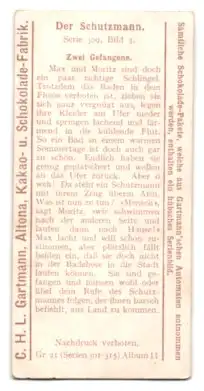 Sammelbild Hamburg-Altona, Kakao- u. Schokolade-Fabrik C. H. L. Gartmann, Der Schutzmann, Zwei Gefangene