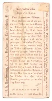 Sammelbild Hamburg-Altona, Kakao- u. Schokolade-Fabrik C. H. L. Gartmann, Bubenstreiche, Der überraschte Fischer