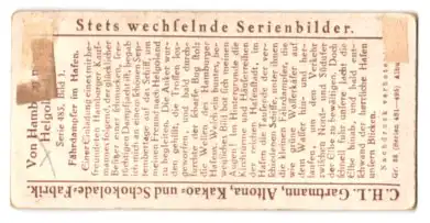 Sammelbild Gartmann Schokolade, Fährdampfer im Hafen