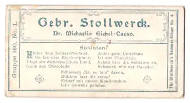 Sammelbild Stollwerk Schokolade, Soldaten