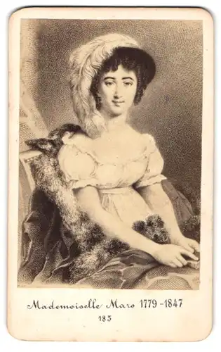 Fotografie J. C. Steuer, Wien, Portrait Anne-Francoise-Hippolyte Boutet bekannt als Mademoiselle Mars