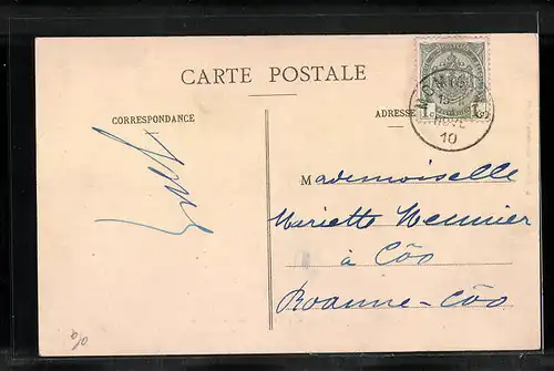 AK Doppeldeckerflugzeug über der Waldlandschaft