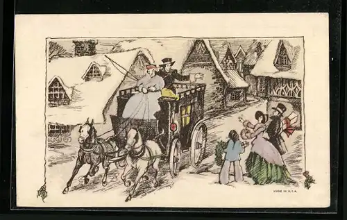 Künstler-AK Postkutsche wird verabschiedet