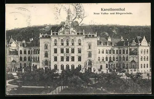 AK Prag-Karolinenthal, Neue Volks- und Bürgerschule