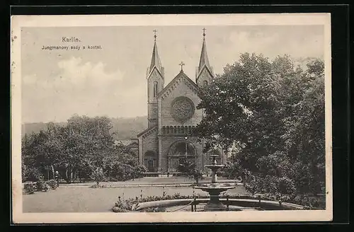 AK Praha-Karlin, Jungmanovy sady a kostel