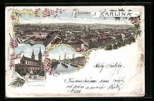 Lithographie Prag / Praha-Karlina, Chrám sv. Cyrila a Metodeje, Pristav