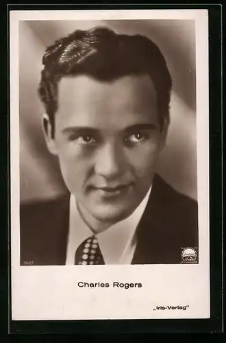 AK Schauspieler Charles Rogers im Anzug mit Krawatte