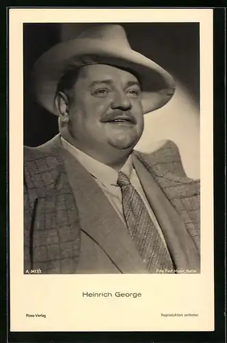 AK Schauspieler Heinrich George mit Hut