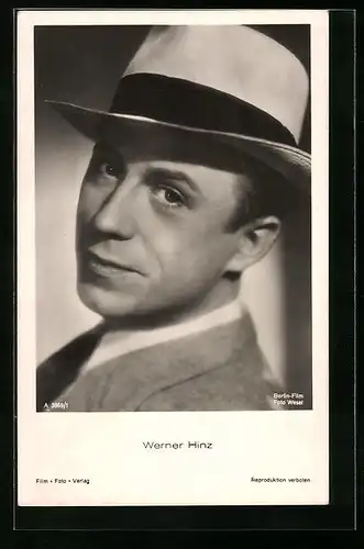 AK Schauspieler Werner Hinz mit Hut