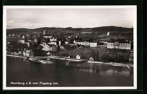 AK Meersburg a. B., Ortsansicht vom Flugzeug aus