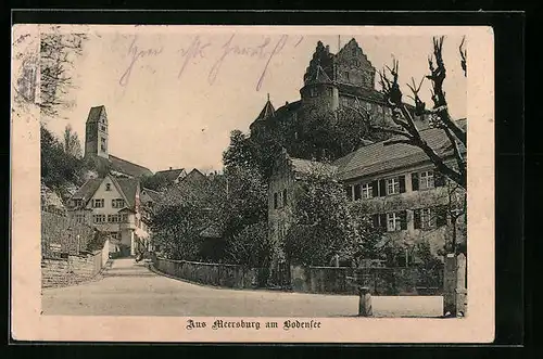AK Meersburg /Bodensee, Ortsansicht mit Burg