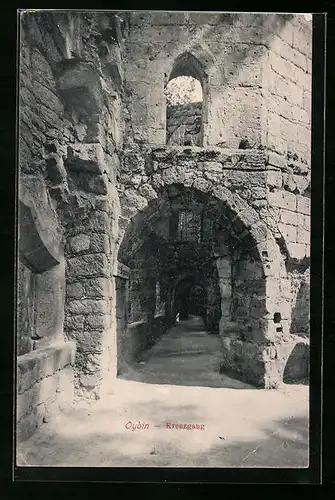 AK Oybin, Kreuzgang der Kirch-Ruine