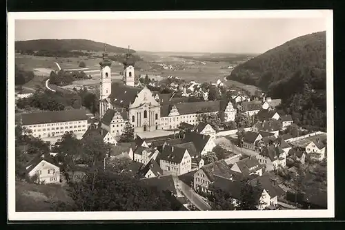 AK Zwiefalten, Ortsansicht mit Münsterkirche