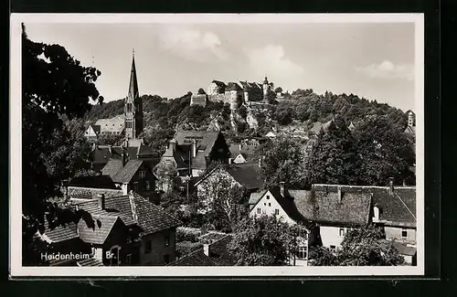 AK Heidenheim a. Br., Ortspartie mit Schloss